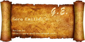 Gere Emilián névjegykártya